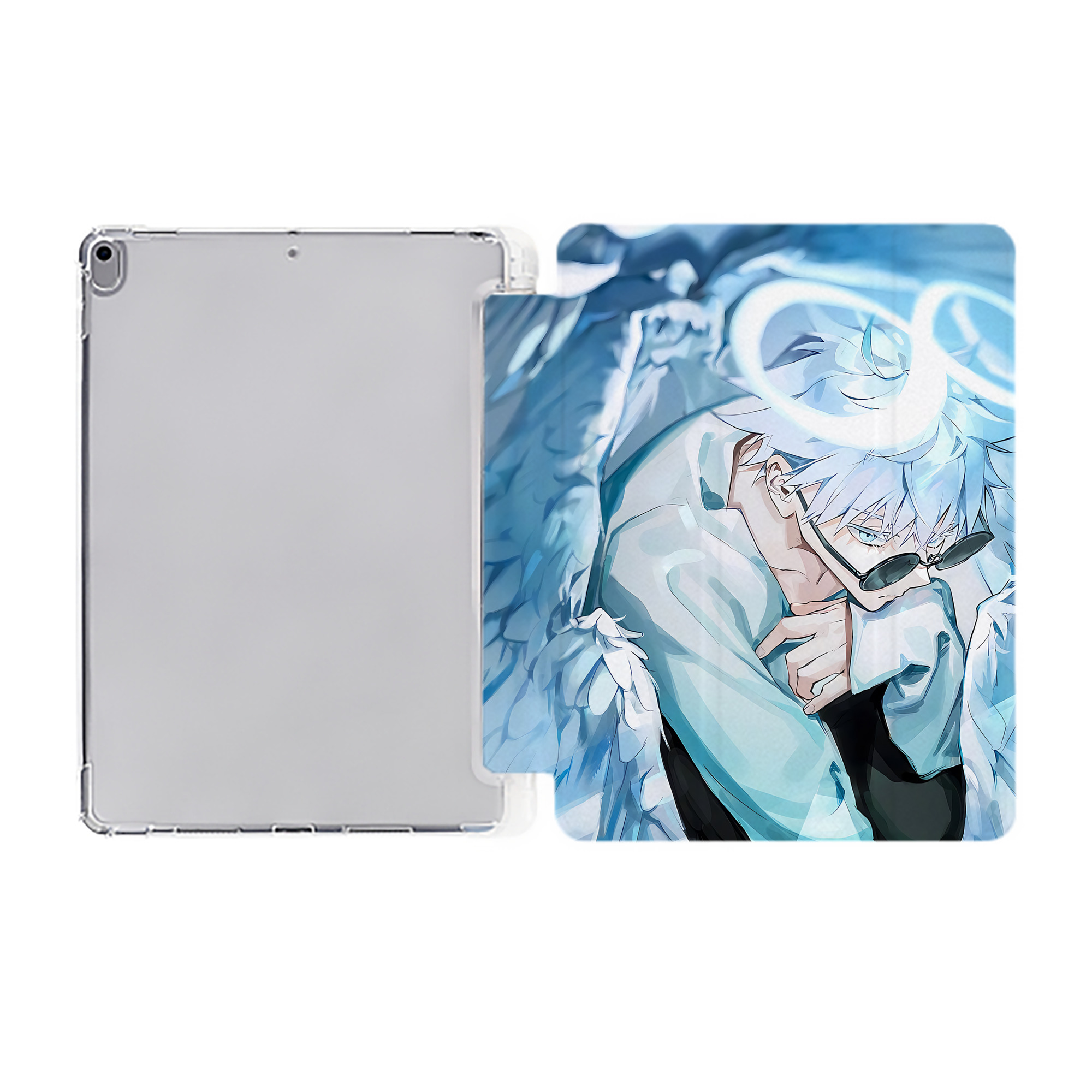（画像用） 呪術廻戦 Jujutsu Kaisen IPad ケース ペン収納付き 三つ折りスタンド PUレザー×シリコン 対応機種9.5/10.5/10.9インチ
